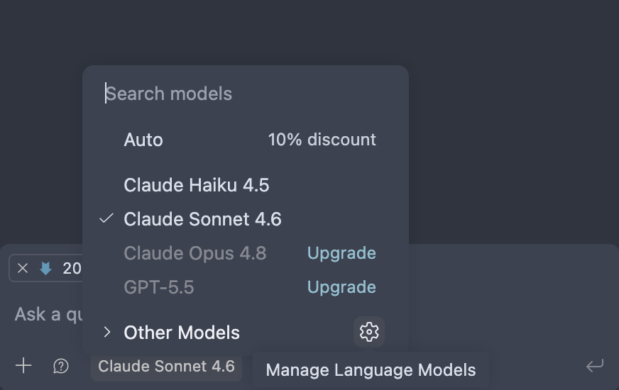 VSCode Model Selection